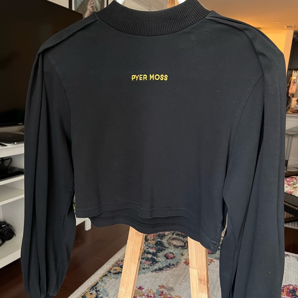 Pyer moss black cropped sweatshirt women’s SZ XS